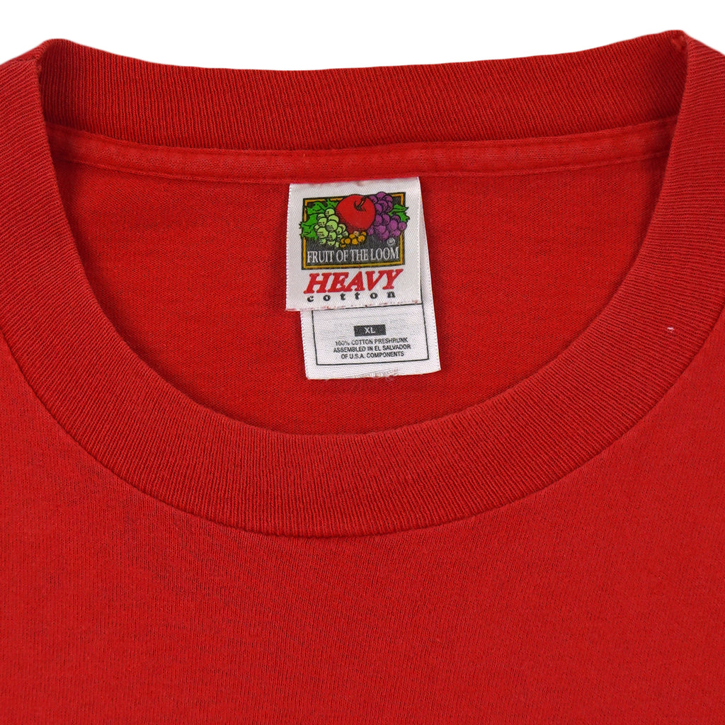 Budweiser - Red King Of Beer Spell-Out T-Shirt 1999 X-Large Vintage Retro