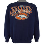 NFL (Logo Athletic) - Denver Broncos Crew Neck Sweatshirt 1990s Large Vintage Retro Football