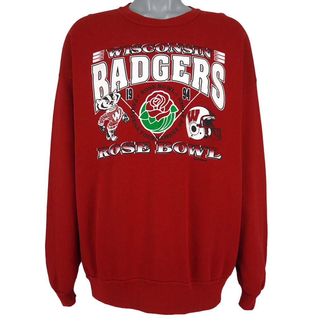 NCAA (Jerzees) - Wisconsin Badgers Rose Bowl Sweatshirt 1994 3X-Large Vintage Retro