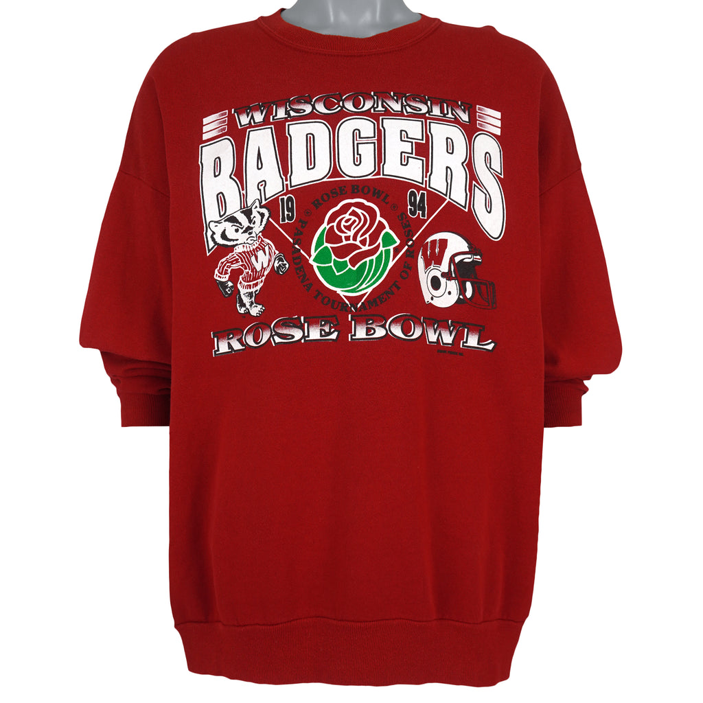 NCAA (Jerzees) - Wisconsin Badgers Rose Bowl Sweatshirt 1994 3X-Large Vintage Retro