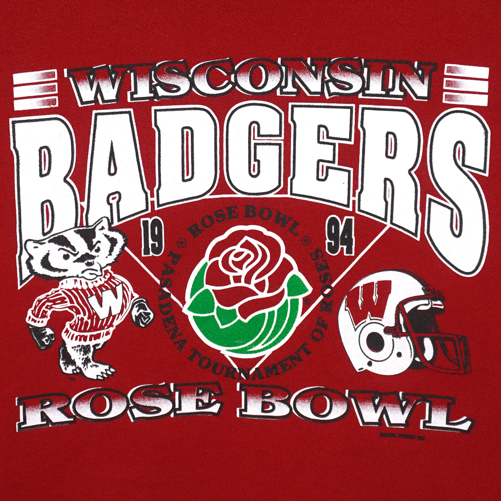 NCAA (Jerzees) - Wisconsin Badgers Rose Bowl Sweatshirt 1994 3X-Large Vintage Retro