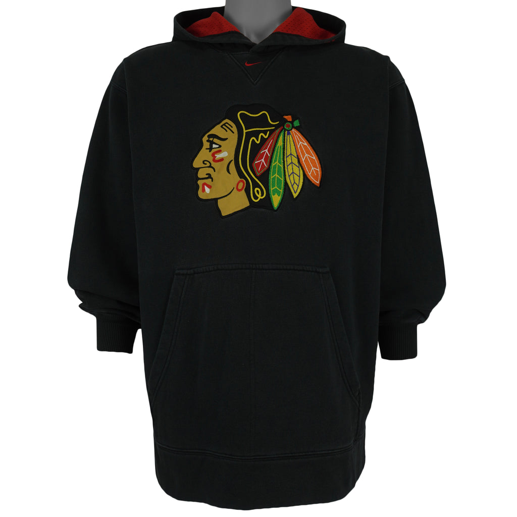 Nike - Chicago Blackhawks Hooded Sweatshirt 1990s Medium Vintage Retro Hockey