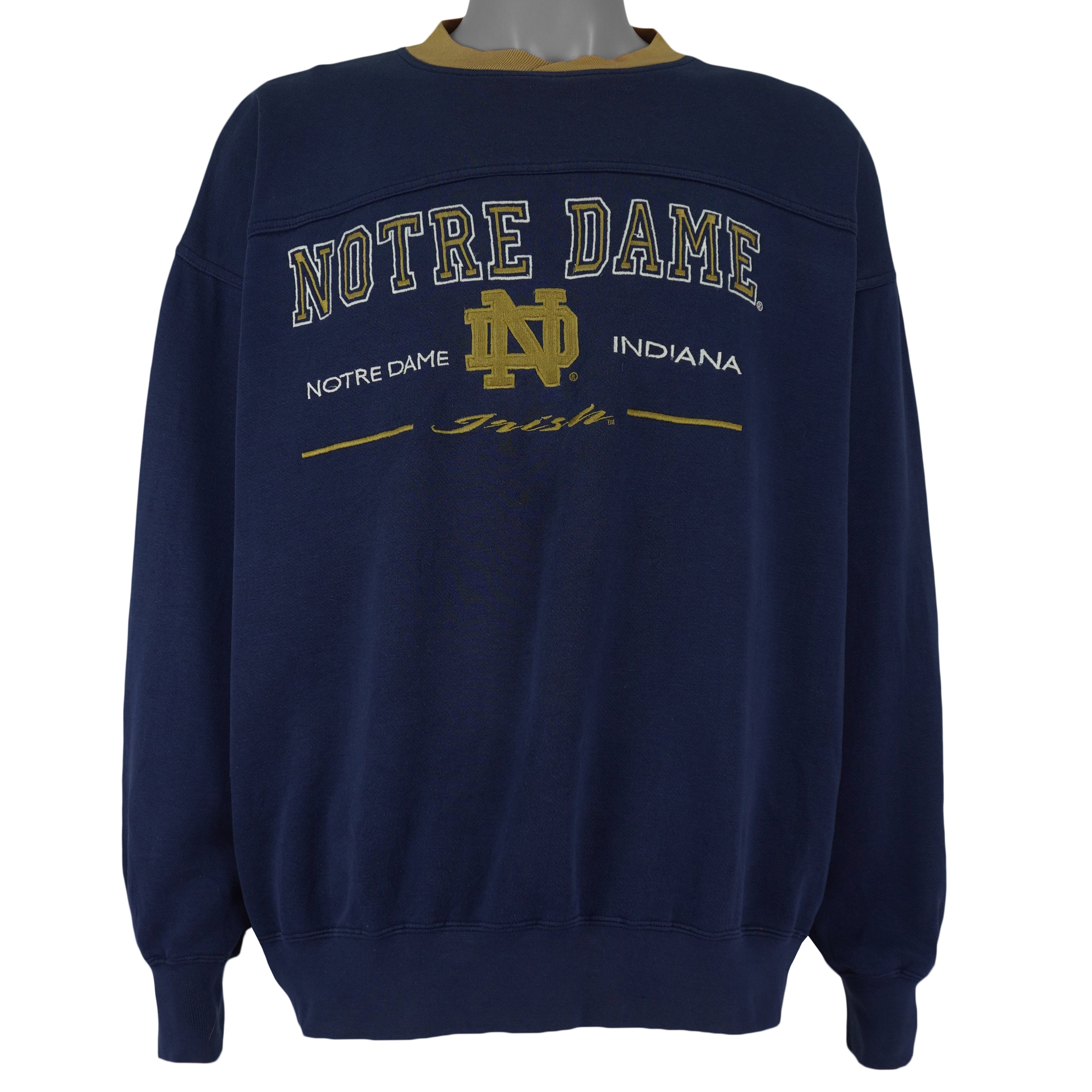 NCAA - Notre Dame Indiana Crew Neck Sweatshirt 1990s X-Large Vintage Retro