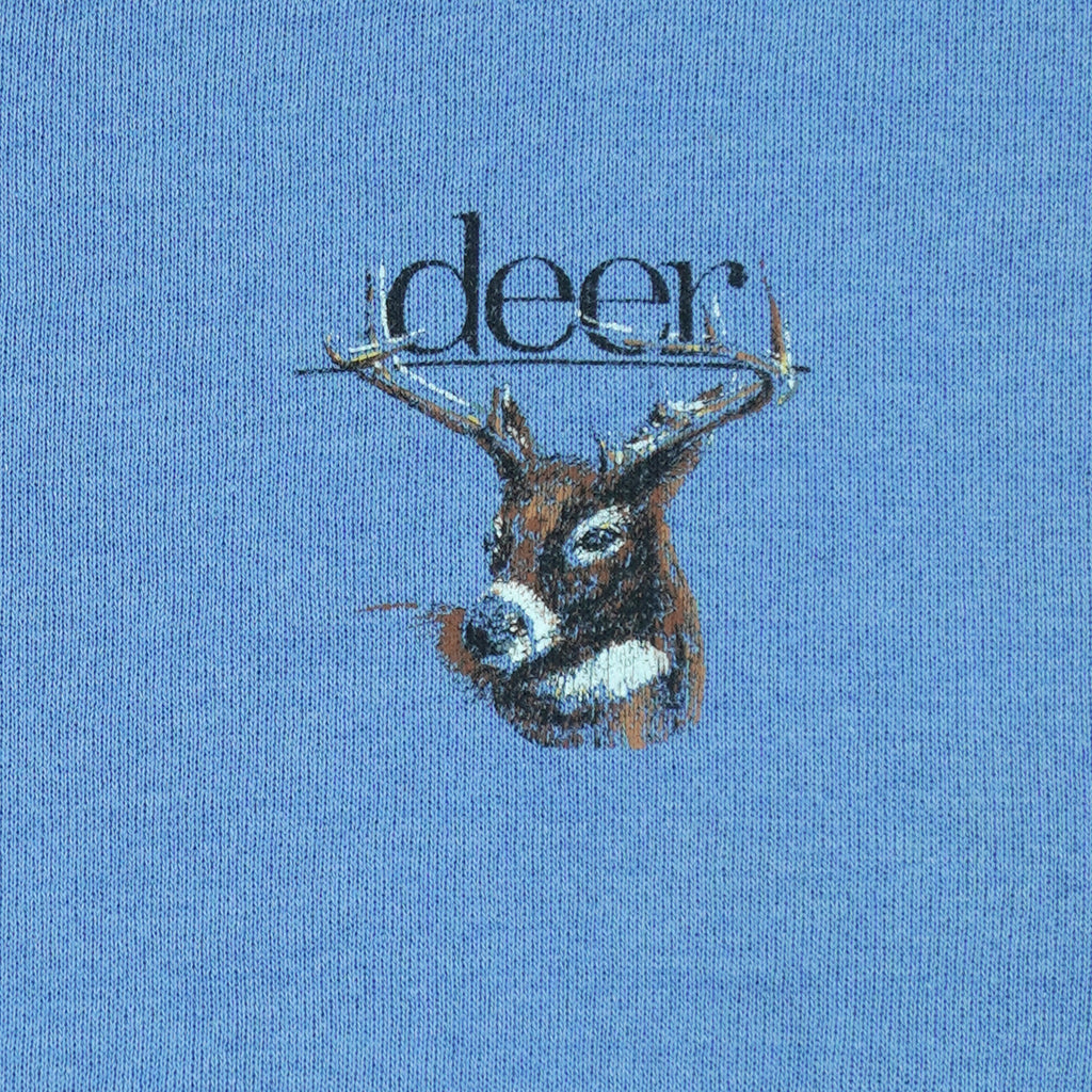 Vintage (Hanes) - The White-Tailed Deer Animal Print Sweatshirt 1980s Medium Vintage Retro