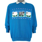 Vintage (Jerzees) - Three Sheep And Hearts Crew Neck Sweatshirt 1990s X-Large