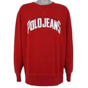 Ralph Lauren (Polo) - Polo Jeans Embroidered Crew Neck Sweatshirt 1990s Large Vintage Retro