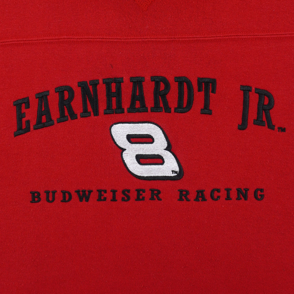 Budweiser (Chase) - Red Dale Earnhardt Jr. Crew Neck Sweatshirt 1990s Large Vintage Retro