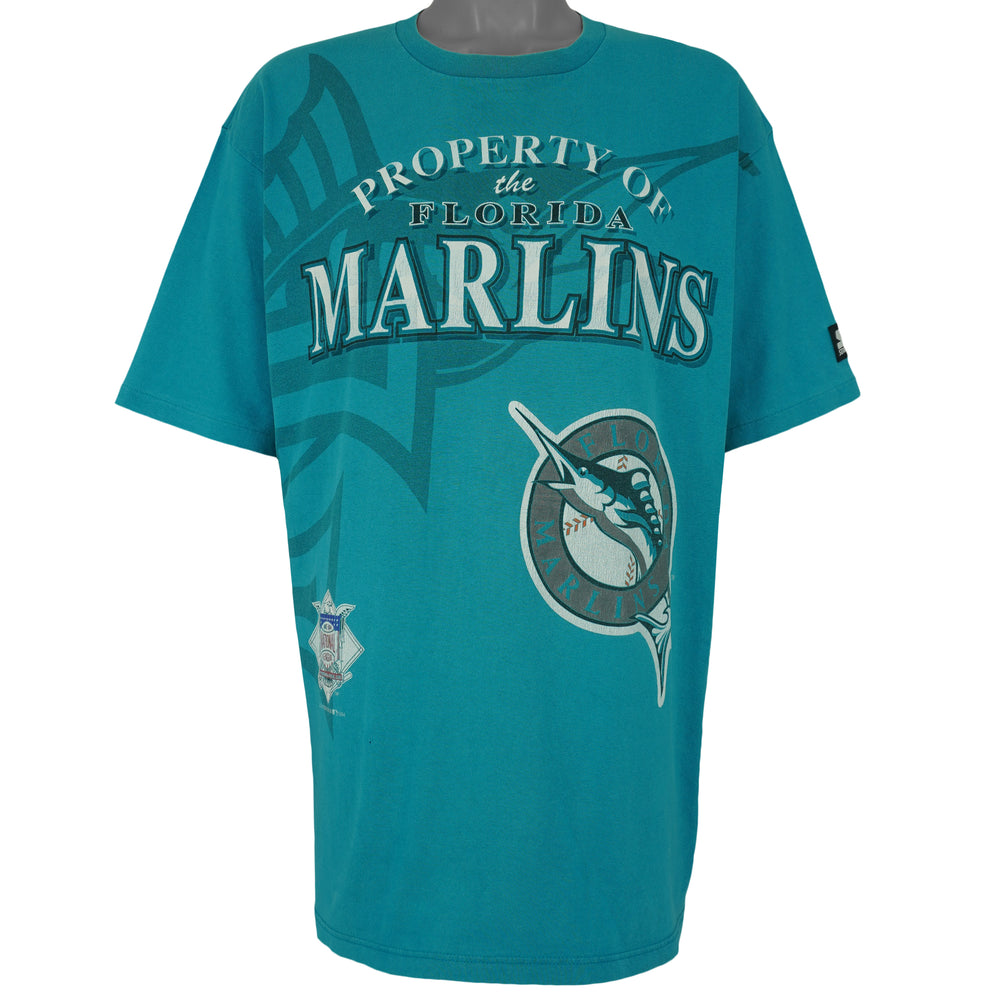 Starter - Property Of The Florida Marlins T-Shirt 1994 X-Large Vintage Retro Baseball
