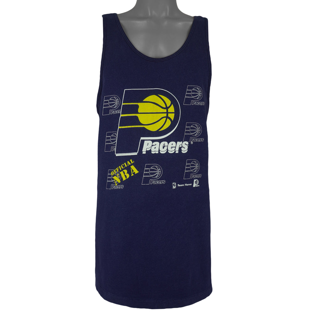 NBA (Team Hanes) - Indiana Pacers Sleeveless Shirt 1990s X-Large Vintage Retro