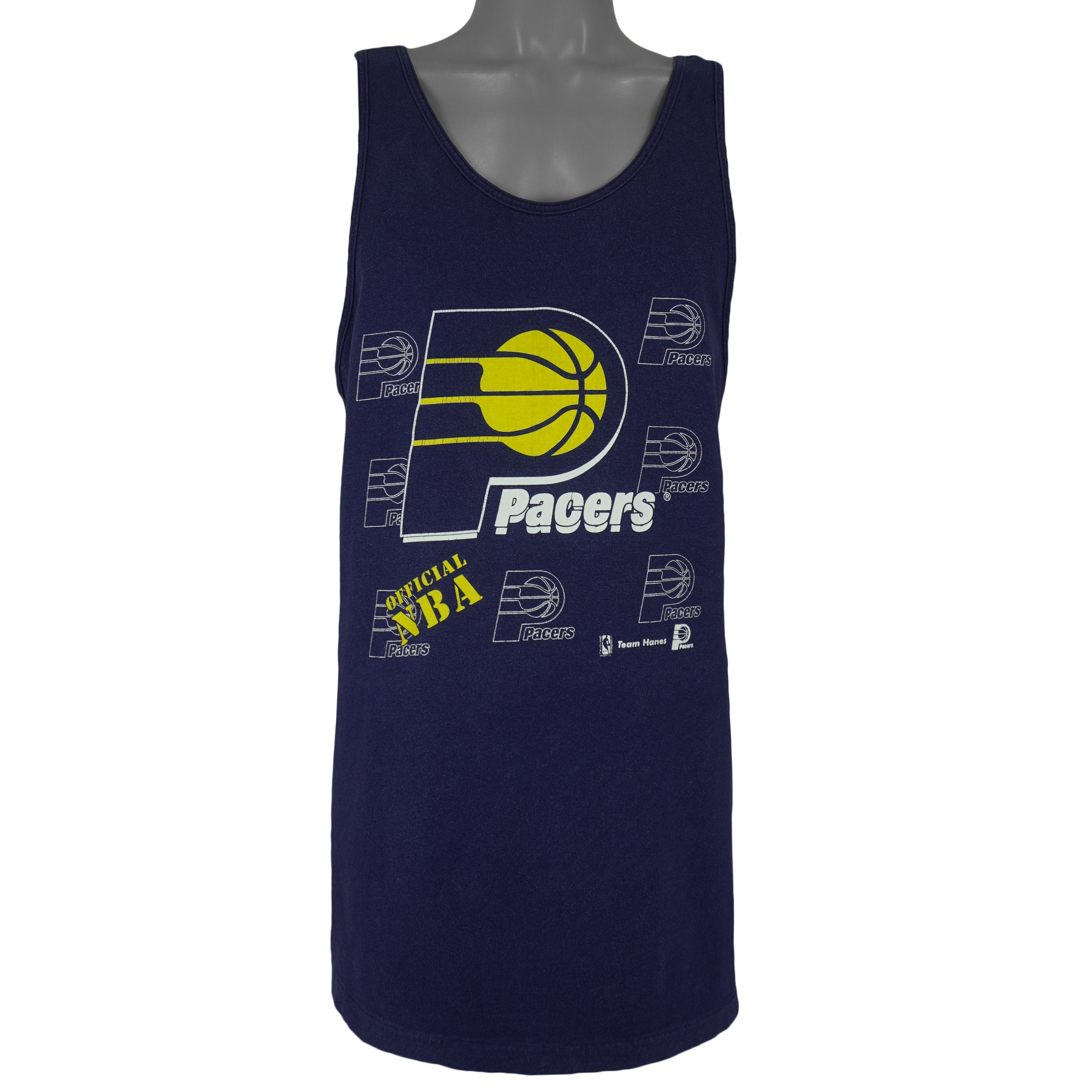 NBA (Team Hanes) - Indiana Pacers Sleeveless Shirt 1990s X-Large Vintage Retro