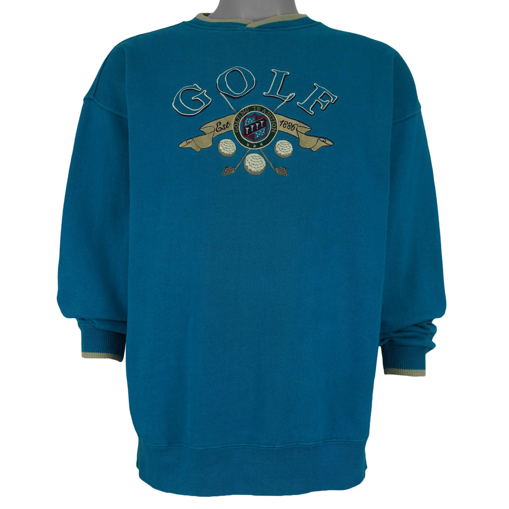 Vintage (Great America) - Golfing Tradition Crew Neck Sweatshirt 1990s Large Vintage Retro