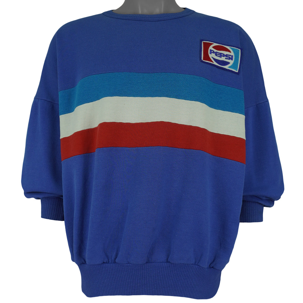 Vintage - Purple Pepsi embroidered Crew Neck Sweatshirt 1990s X-Large Vintage Retro