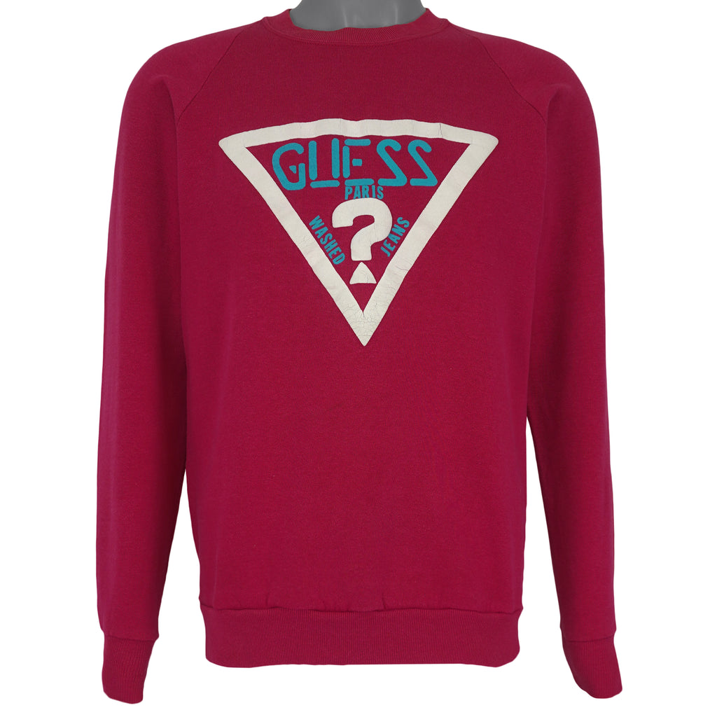 Guess (Jerzees) - Guess Paris Jeans Spell-Out Sweatshirt 1990s Large Vintage Retro
