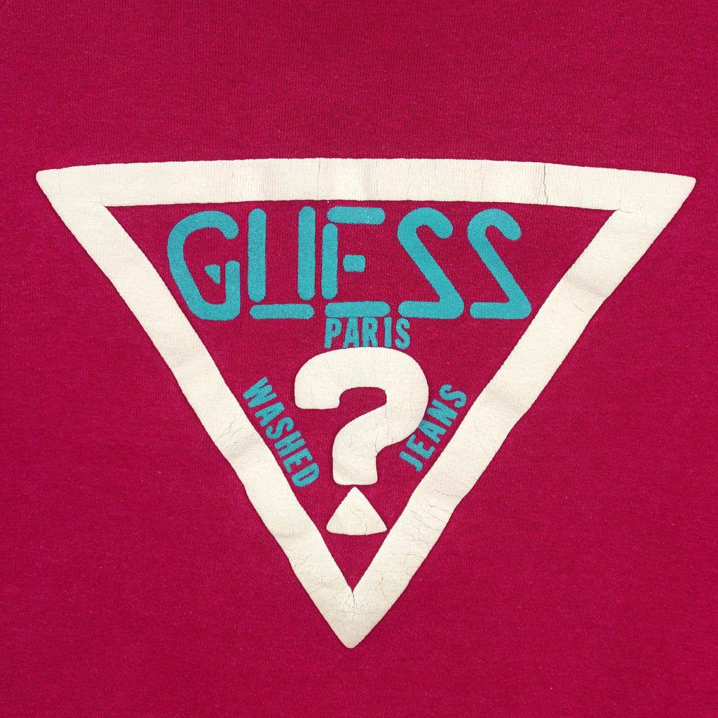 Guess (Jerzees) - Guess Paris Jeans Spell-Out Sweatshirt 1990s Large Vintage Retro