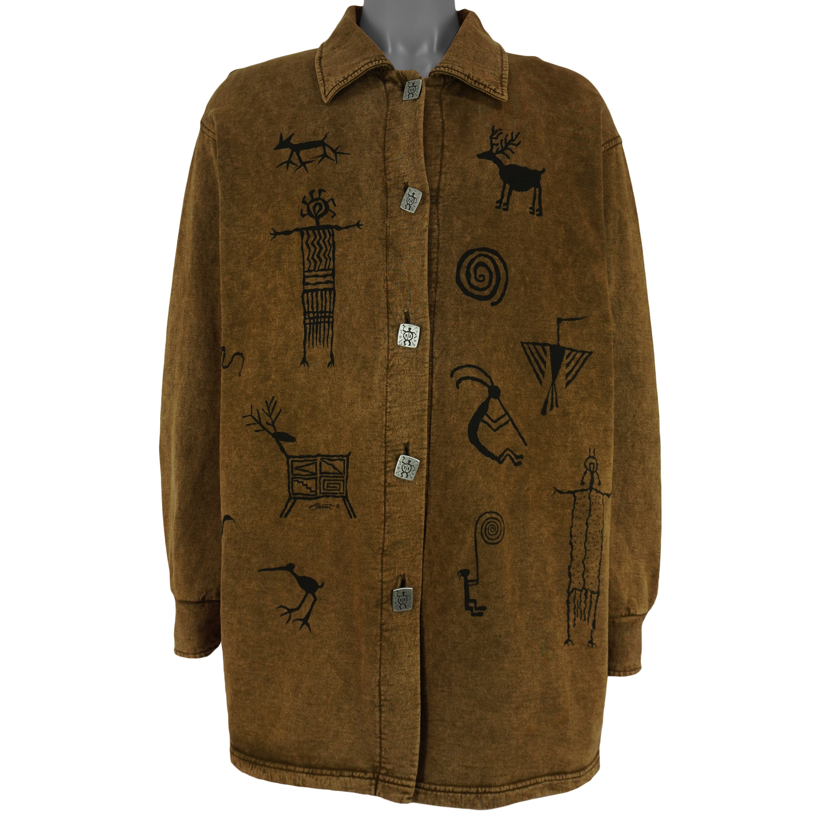 Vintage (Bfofo)  - Lagenlook Hippie Art Jacket 1990s X-Large Vintage Retro