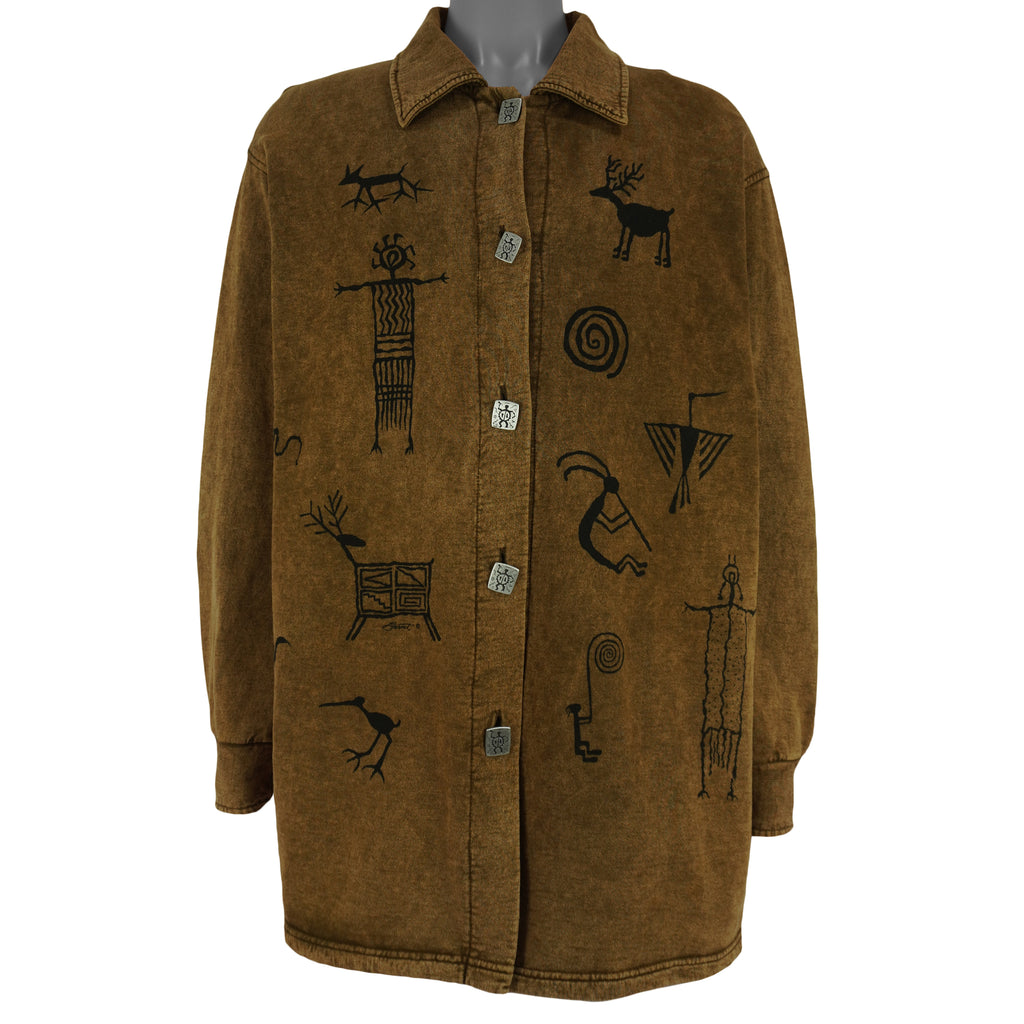 Vintage (Bfofo)  - Lagenlook Hippie Art Jacket 1990s X-Large Vintage Retro