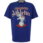 MLB (Logo 7) - Philadelphia Athletics Bid Logo T-Shirt 1990s X-Large Vintage Retro Baseball