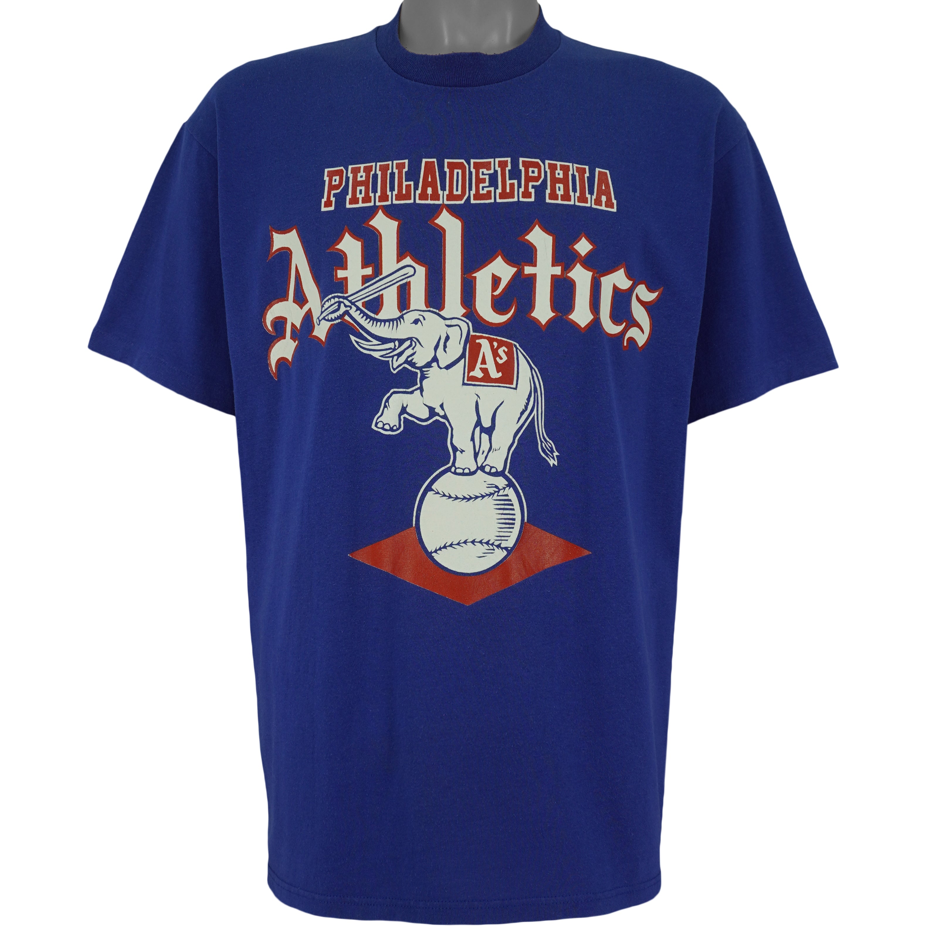 MLB (Logo 7) - Philadelphia Athletics Bid Logo T-Shirt 1990s X-Large Vintage Retro Baseball