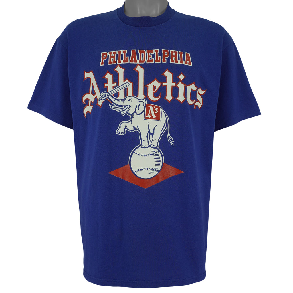 MLB (Logo 7) - Philadelphia Athletics Bid Logo T-Shirt 1990s X-Large Vintage Retro Baseball