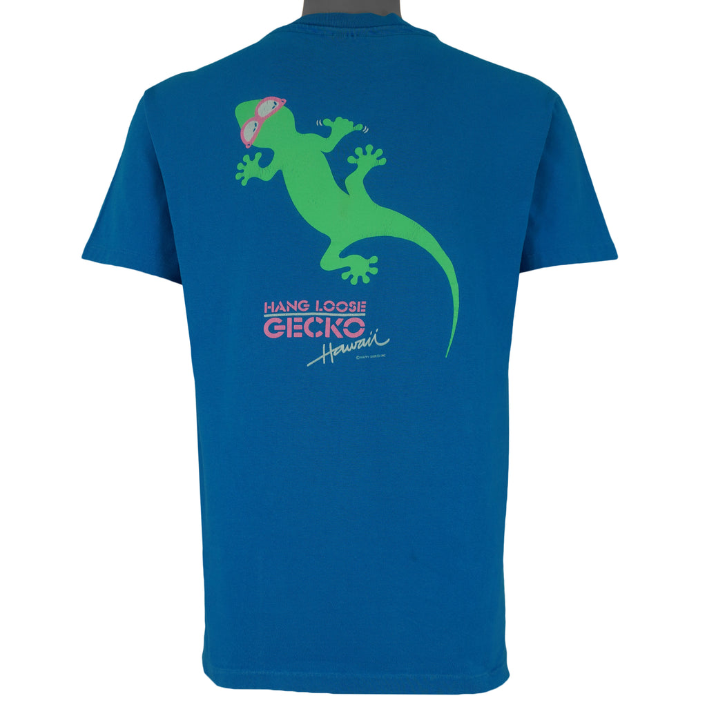 Vintage (Hanes) - Hang Loose Gecko Hawaii Single Stitch T-Shirt 1990s Large Vintage Retro