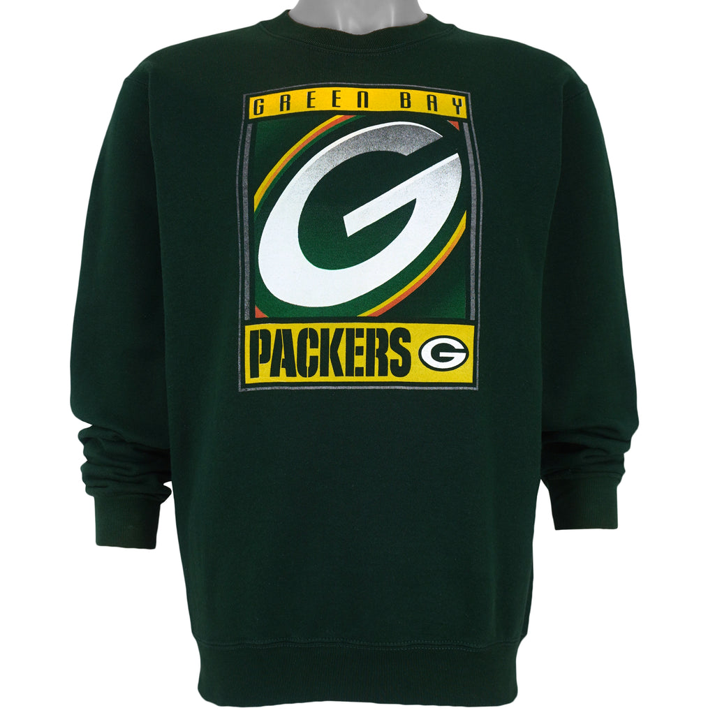 NFL (Pro Player) - Green Bay Packers Big Logo Sweatshirt 1990s Large Vintage Retro Football