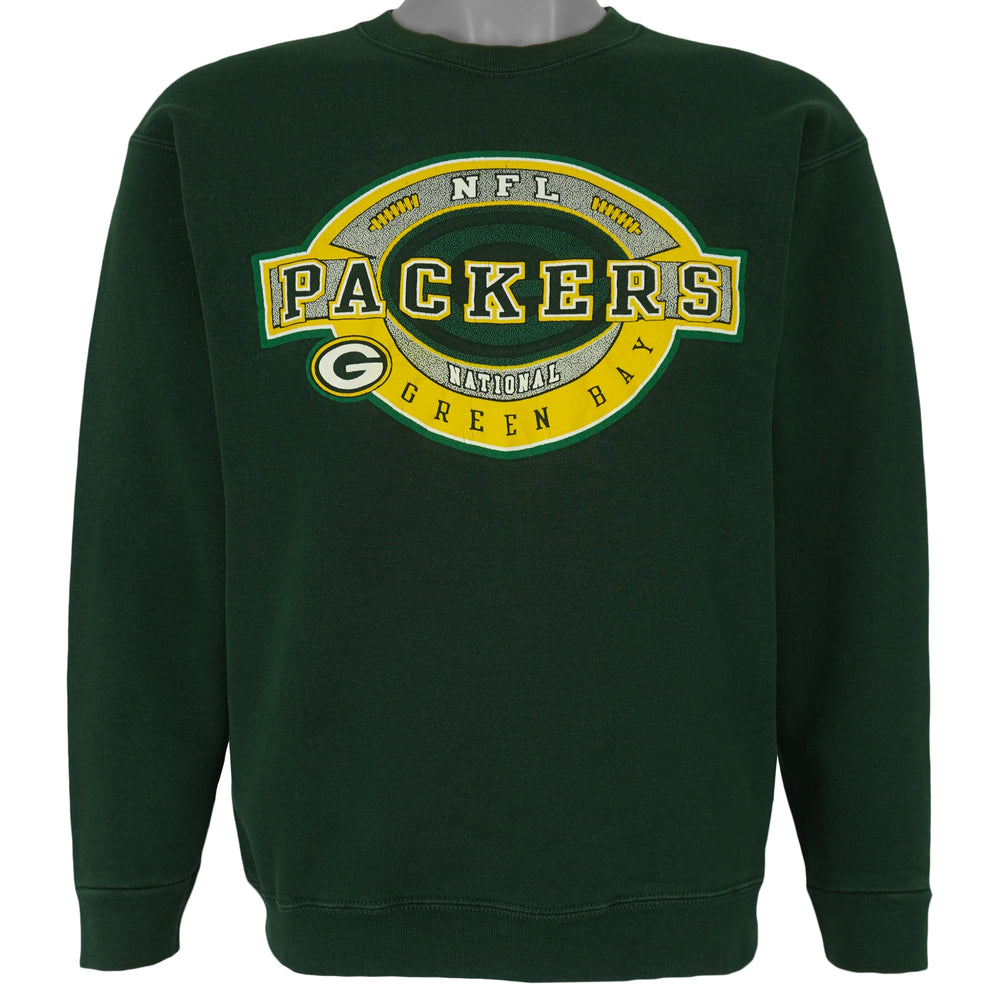 NFL (Pro Player) - Green Bay Packers Spell-Out Sweatshirt 1990s Medium Vintage Retro Football