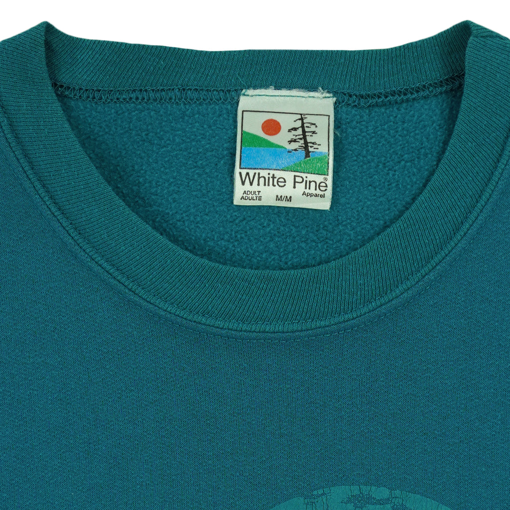 Vintage (White Pine) - Waskesiu Lake Loon Crew Neck Sweatshirt 1990s Medium Vintage Retro