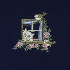 Vintage (Morning Sun) - Kittens In The Window Crew Neck Sweatshirt 1990s Large Vintage Retro