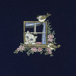 Vintage (Morning Sun) - Kittens In The Window Crew Neck Sweatshirt 1990s Large Vintage Retro