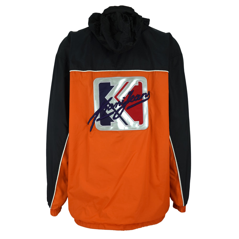 Karl Kani - Orange & Black Big Taped Logo Windbreaker 1990s Large Vintage Retro