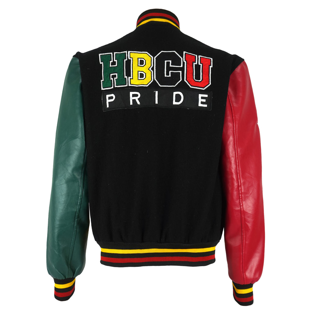 Vintage - HBCU Pride Spell-Out Leather Varsity Jacket 1990s Small Vintage Retro