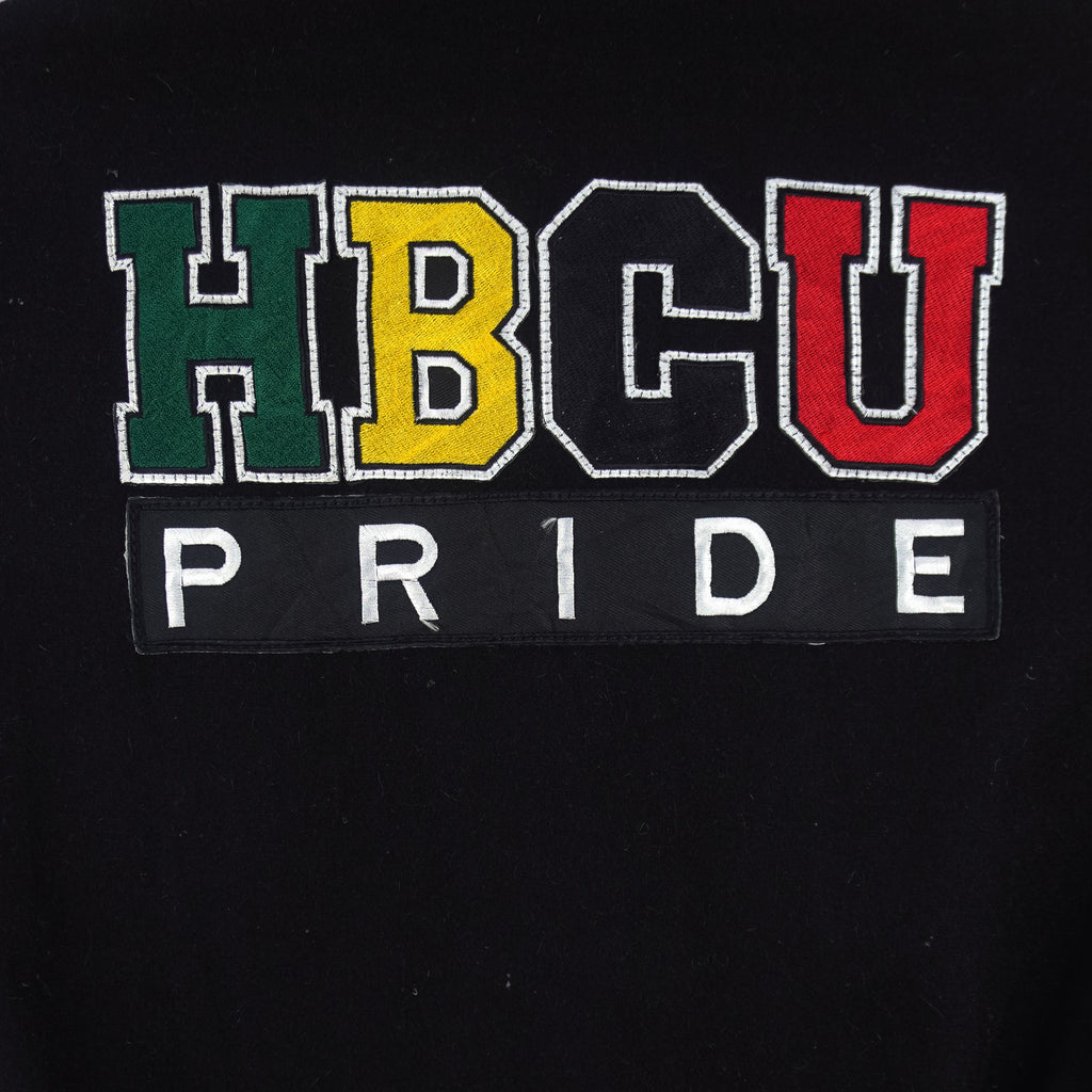 Vintage - HBCU Pride Spell-Out Leather Varsity Jacket 1990s Small Vintage Retro