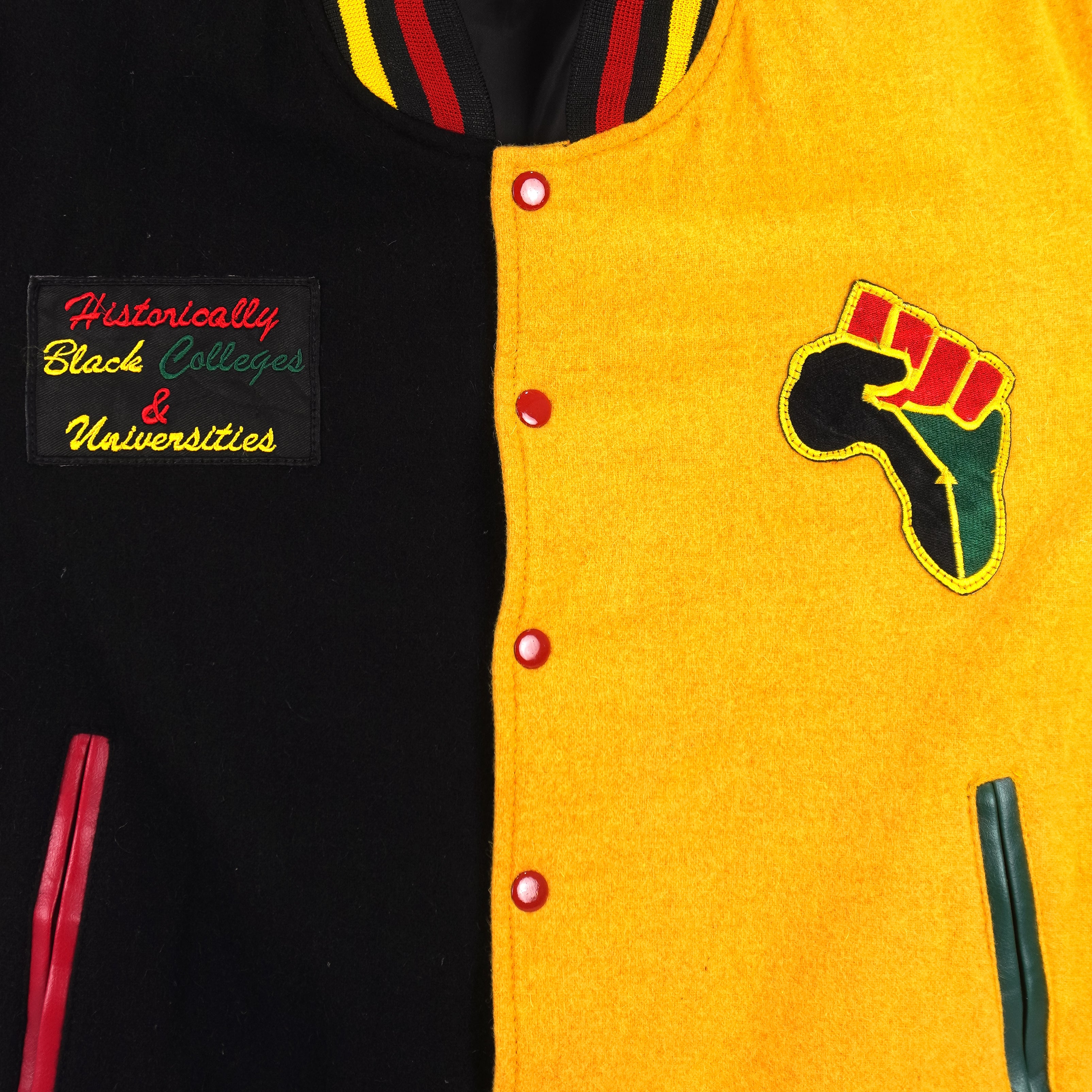 Vintage - HBCU Pride Spell-Out Leather Varsity Jacket 1990s Small Vintage Retro