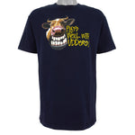 Vintage (AAA) - Plays Well with Udders Spell-Out T-Shirt 1990s Large