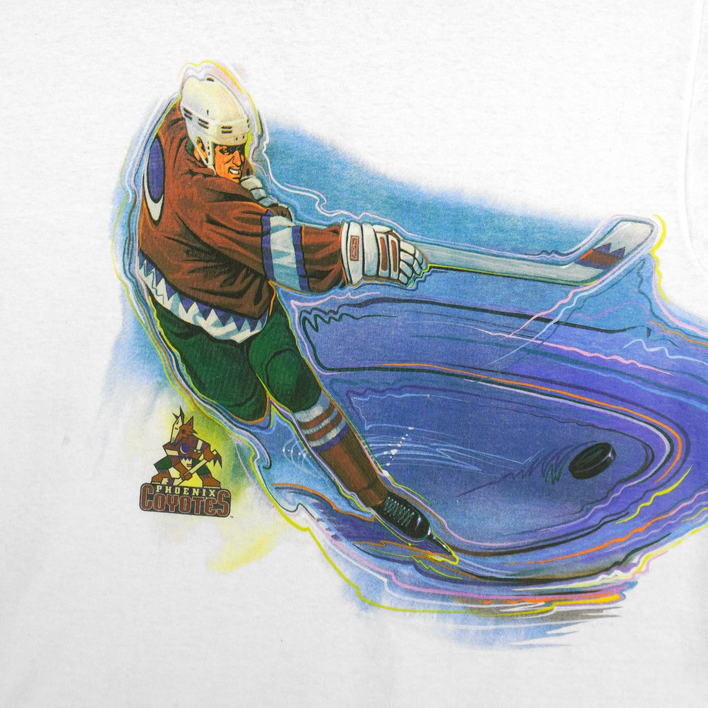 NHL (Delta) - Phoenix Coyotes, Power Play Spell-Out T-Shirt 1990s X-Large Vintage Retro Hockey