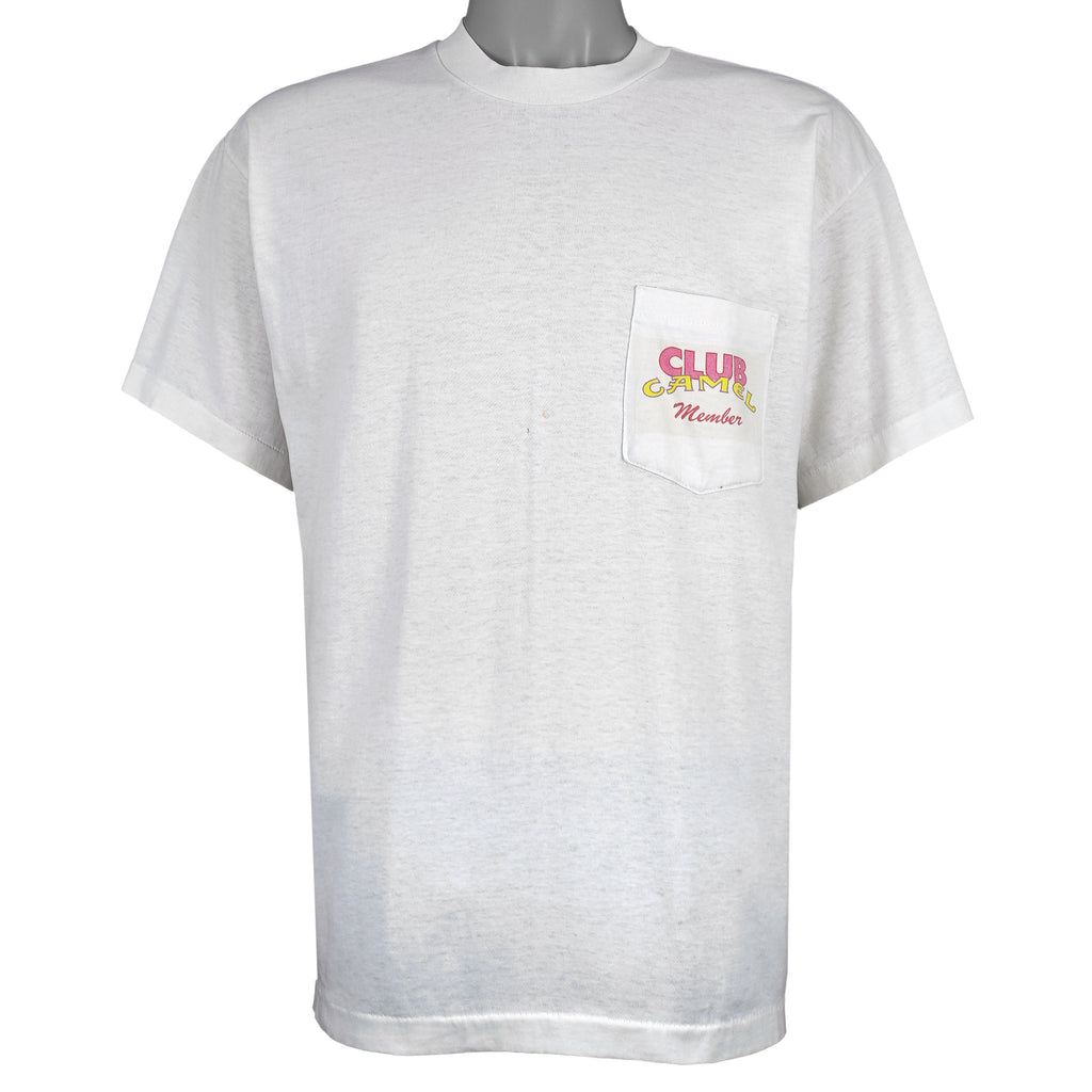 Vintage (Camel) - Beach Club Wish You Were Here T-Shirt 1990s X-Large Vintage Retro
