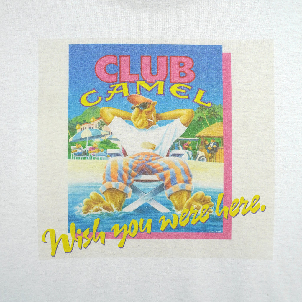 Vintage (Camel) - Beach Club Wish You Were Here T-Shirt 1990s X-Large Vintage Retro