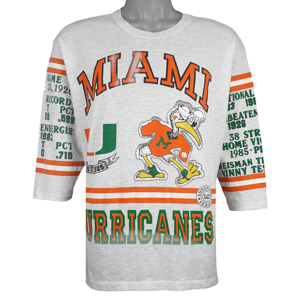 NCAA (Long Gone) - Miami Hurricanes 1983 World Championship T-Shirt 1991 Large Vintage Retro Football