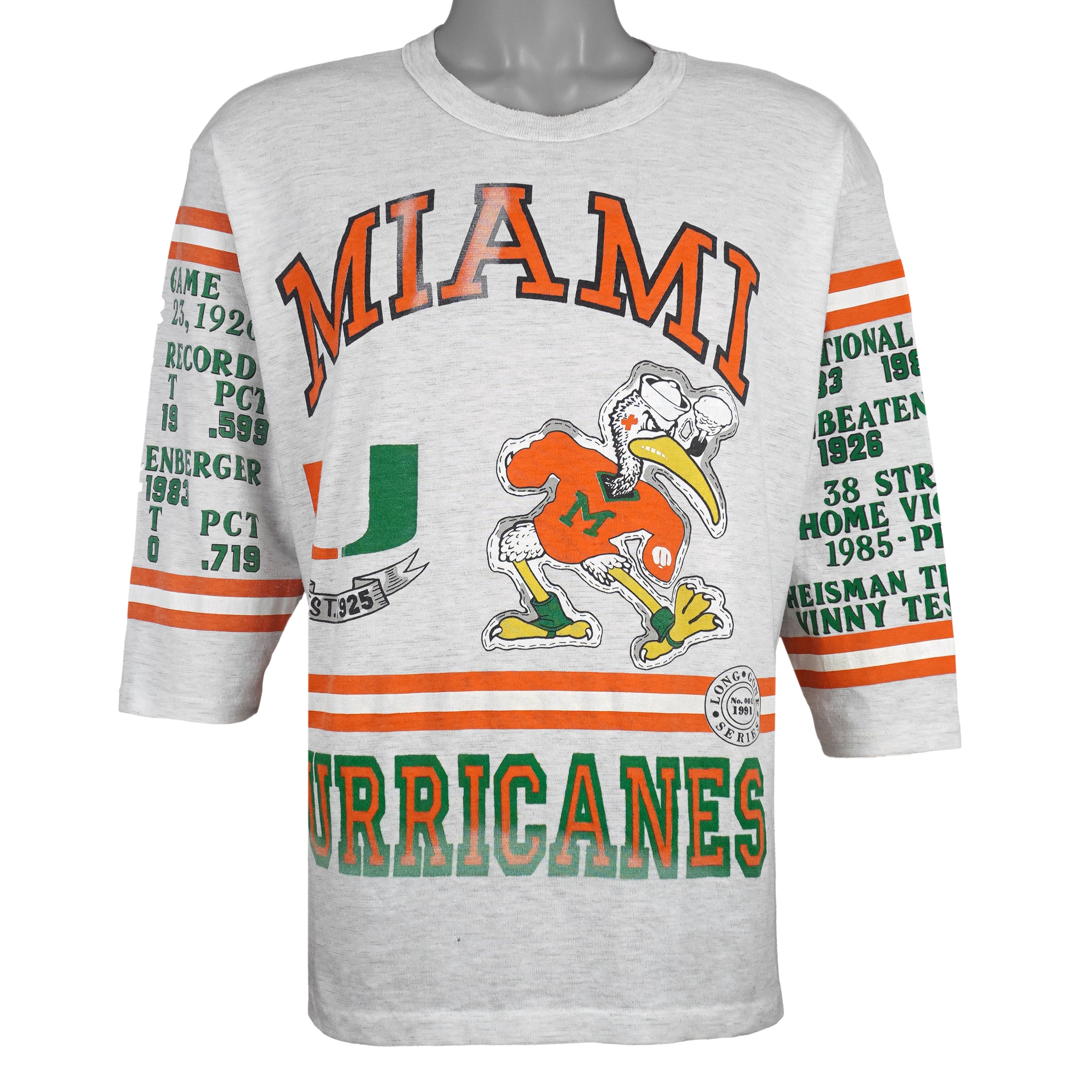 NCAA (Long Gone) - Miami Hurricanes 1983 World Championship T-Shirt 1991 Large Vintage Retro Football