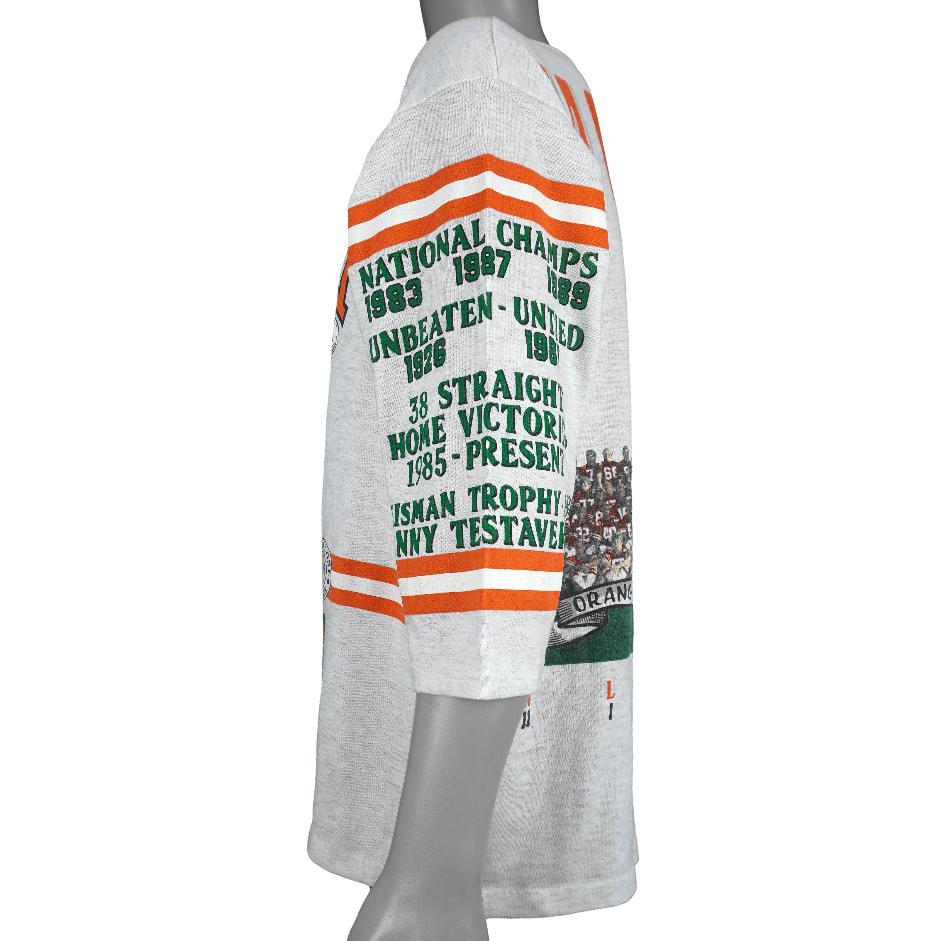 NCAA (Long Gone) - Miami Hurricanes 1983 World Championship T-Shirt 1991 Large Vintage Retro Football