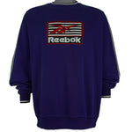 Reebok - Purple Embroidered Crew Neck Sweatshirt 1990s Medium Vintage Retro