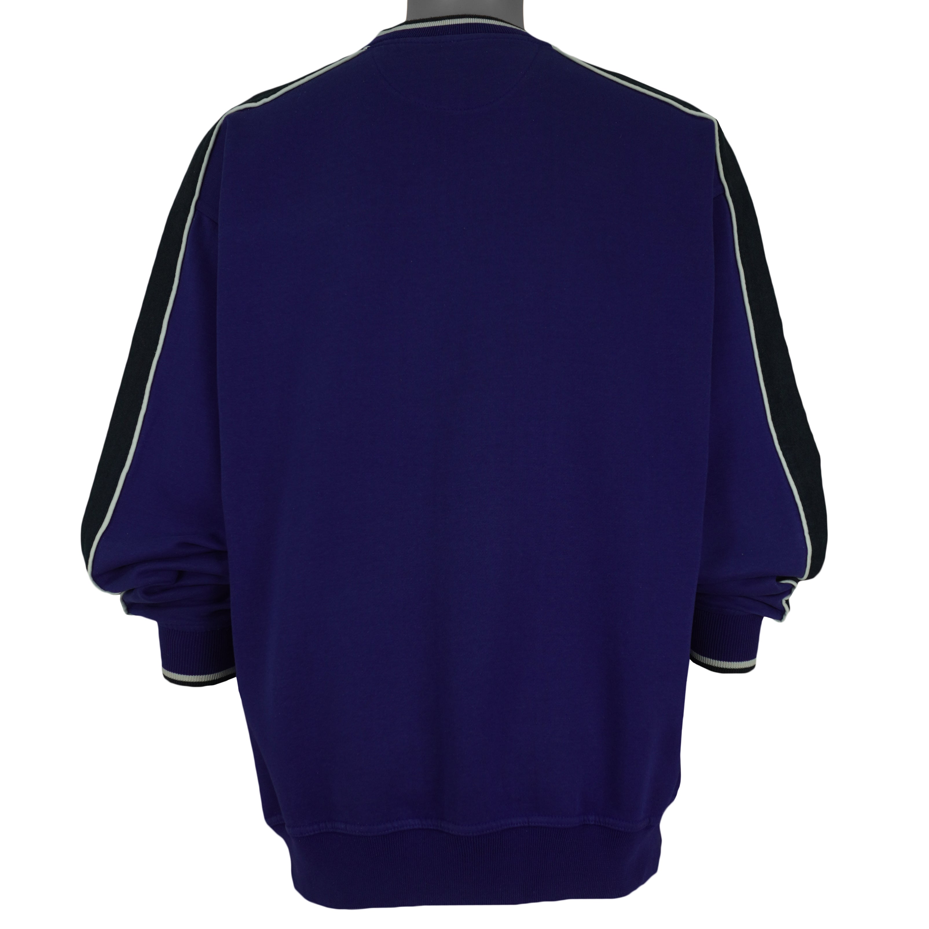 Reebok - Purple Embroidered Crew Neck Sweatshirt 1990s Medium Vintage Retro