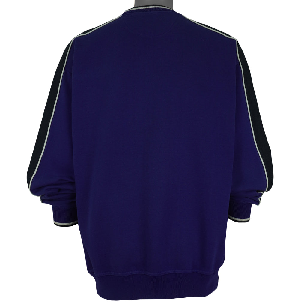 Reebok - Purple Embroidered Crew Neck Sweatshirt 1990s Medium Vintage Retro
