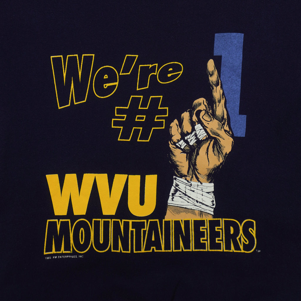 NCAA (PM) - We're #1 WVU Mountaineers Crew Neck Sweatshirt 1993 Medium Vintage Retro Football