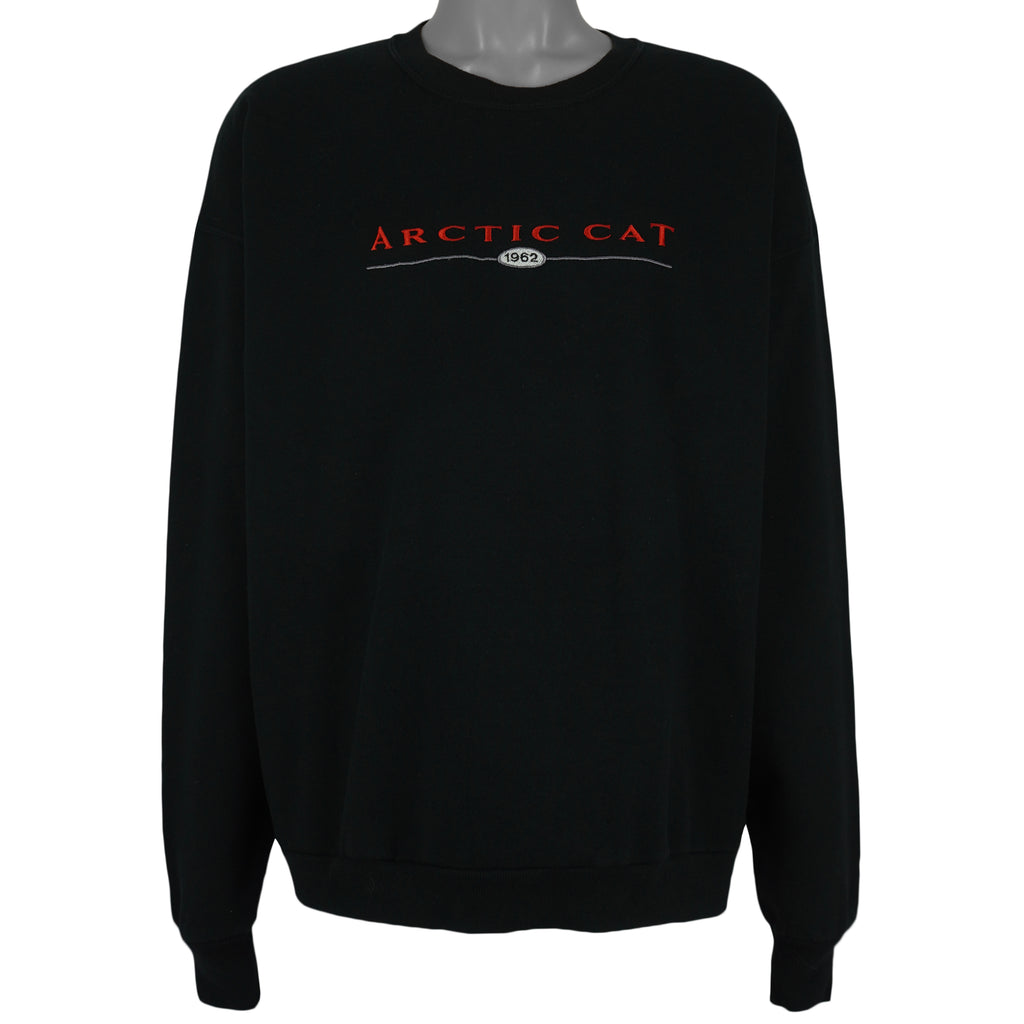 Vintage - Black Arctic Cat Crew Neck Sweatshirt 2000s XX-Large Vintage Retro