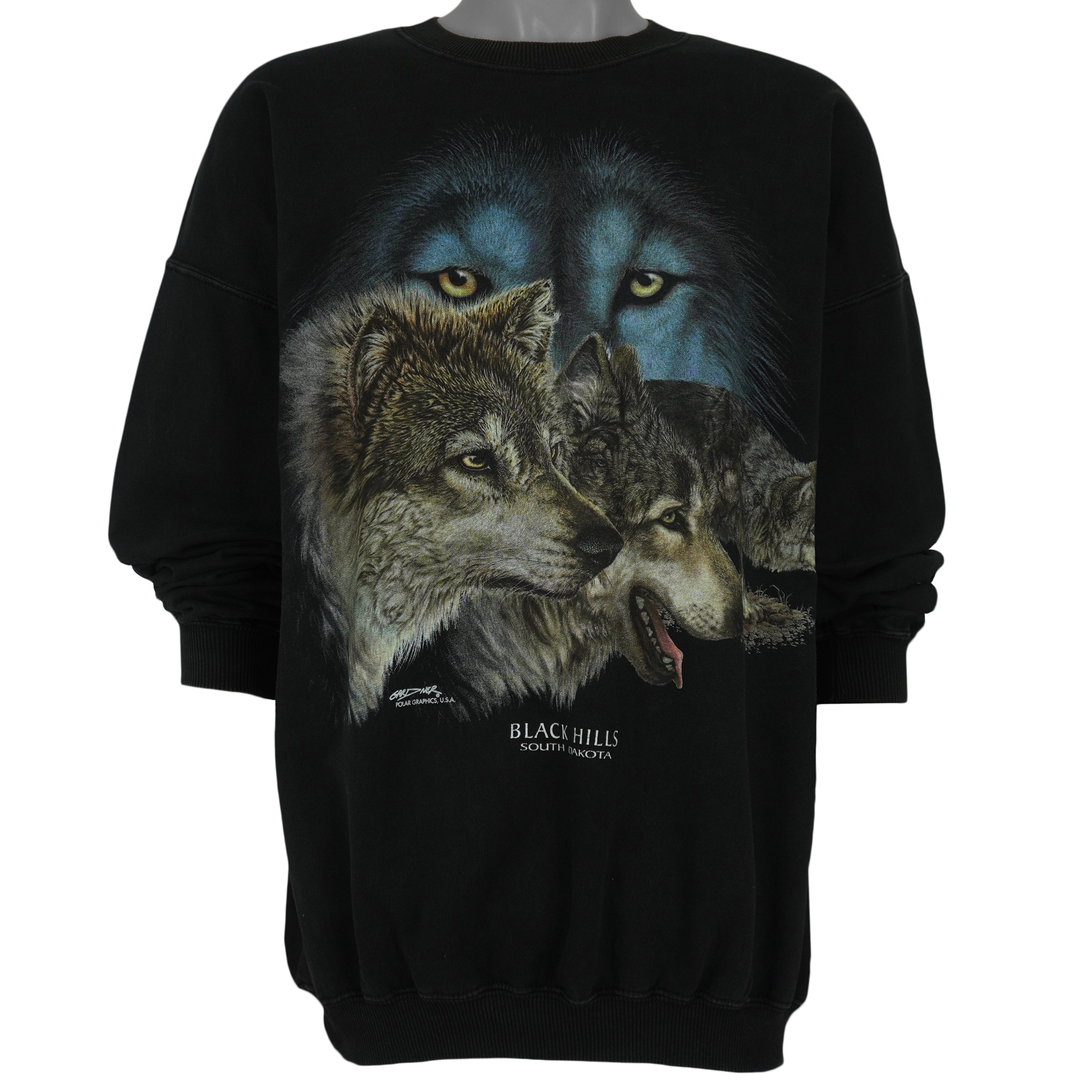 Vintage (Gildan) - Wolfs Black Hills Crew Neck Sweatshirt 1990s X-Large Vintage Retro