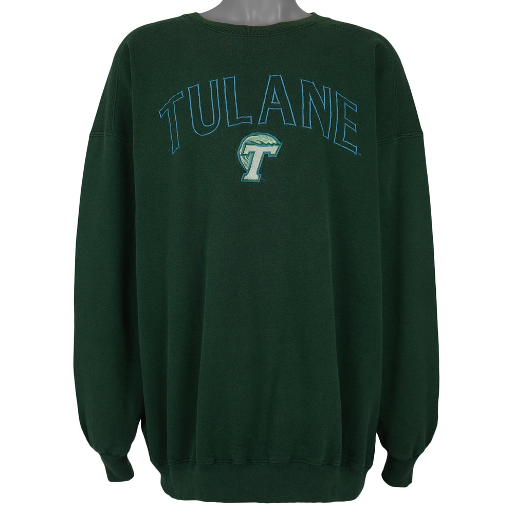 Vintage (Team Edition) - Tulane University Crew Neck Sweatshirt 1990s XX-Large Vintage Retro