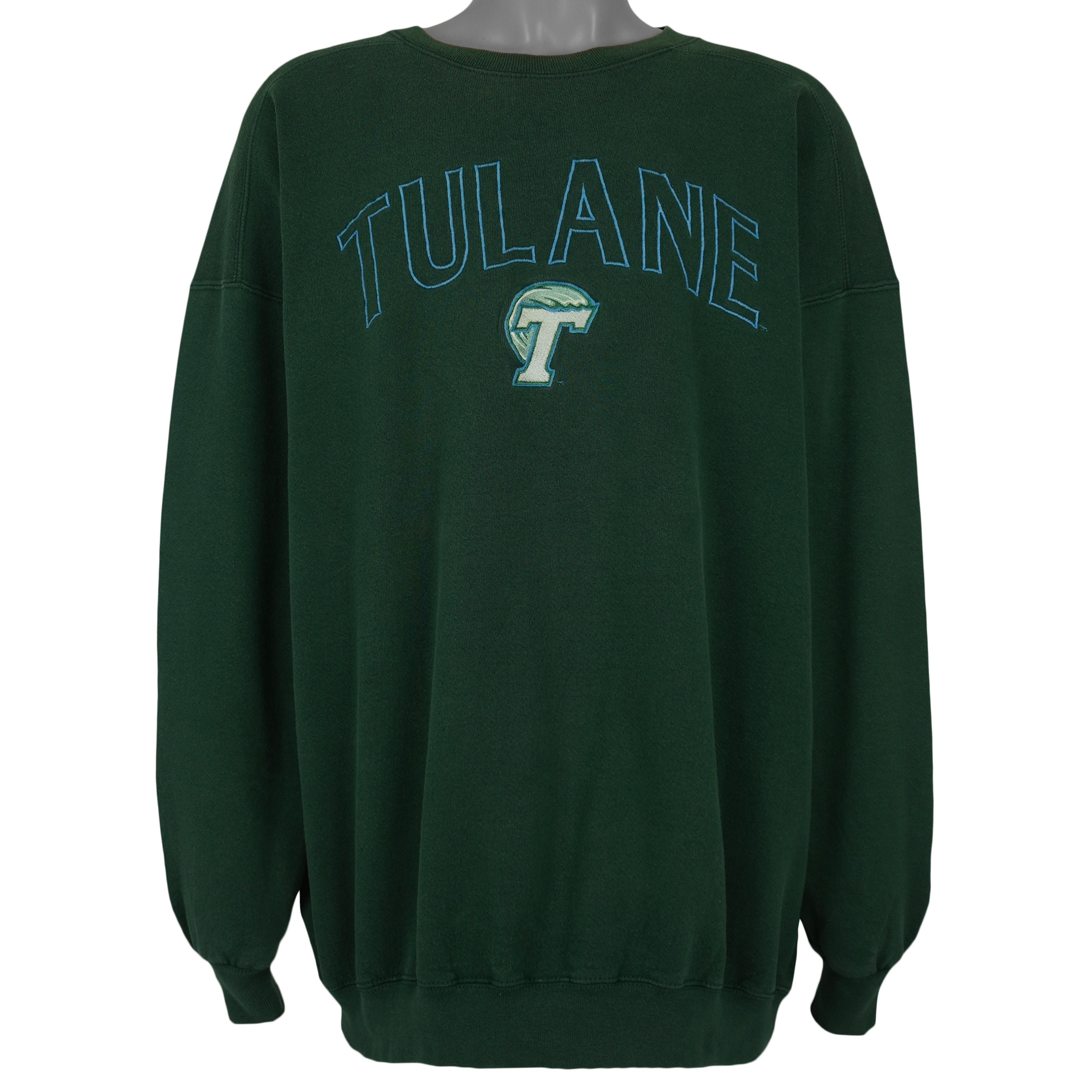 Vintage (Team Edition) - Tulane University Crew Neck Sweatshirt 1990s XX-Large Vintage Retro