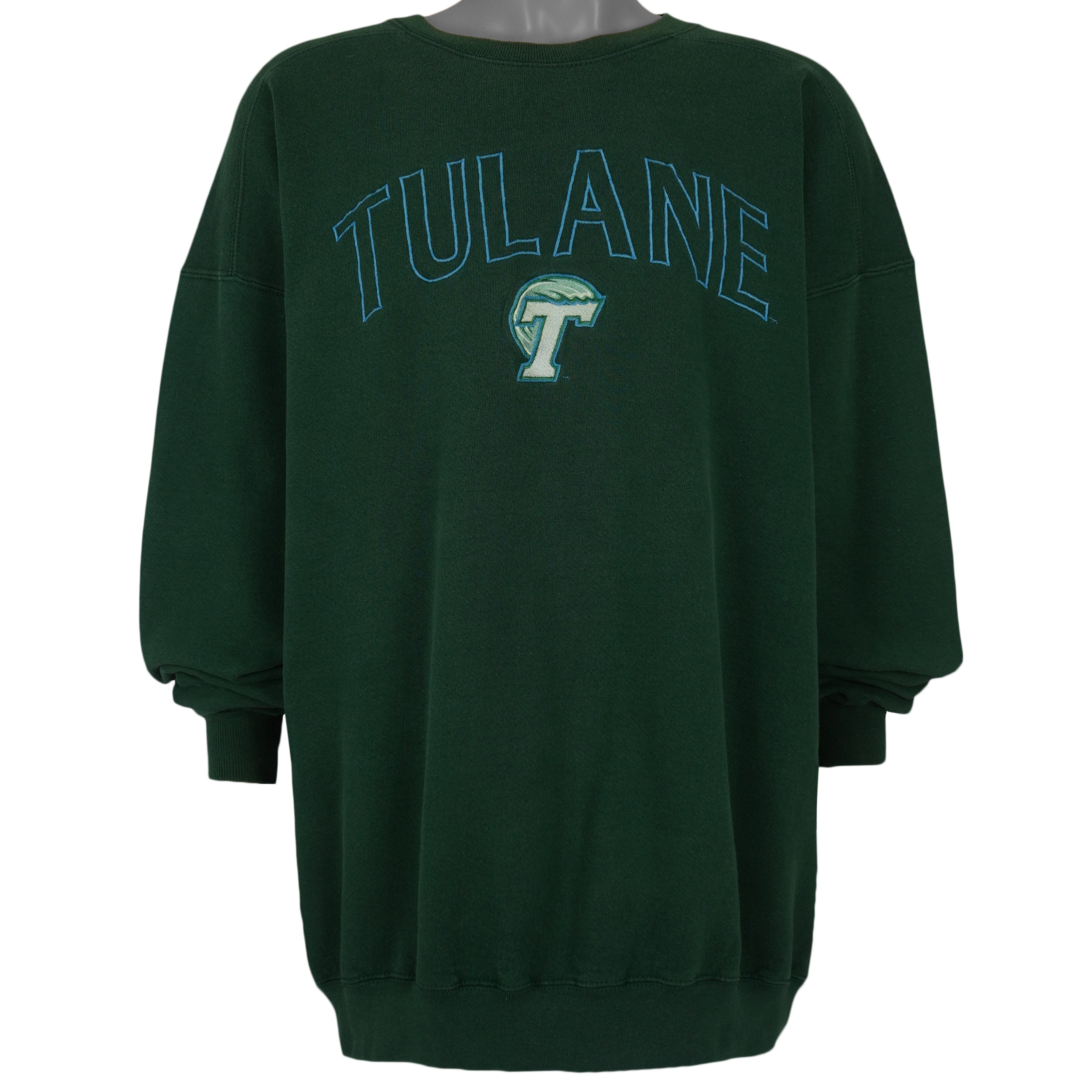Vintage (Team Edition) - Tulane University Crew Neck Sweatshirt 1990s XX-Large Vintage Retro
