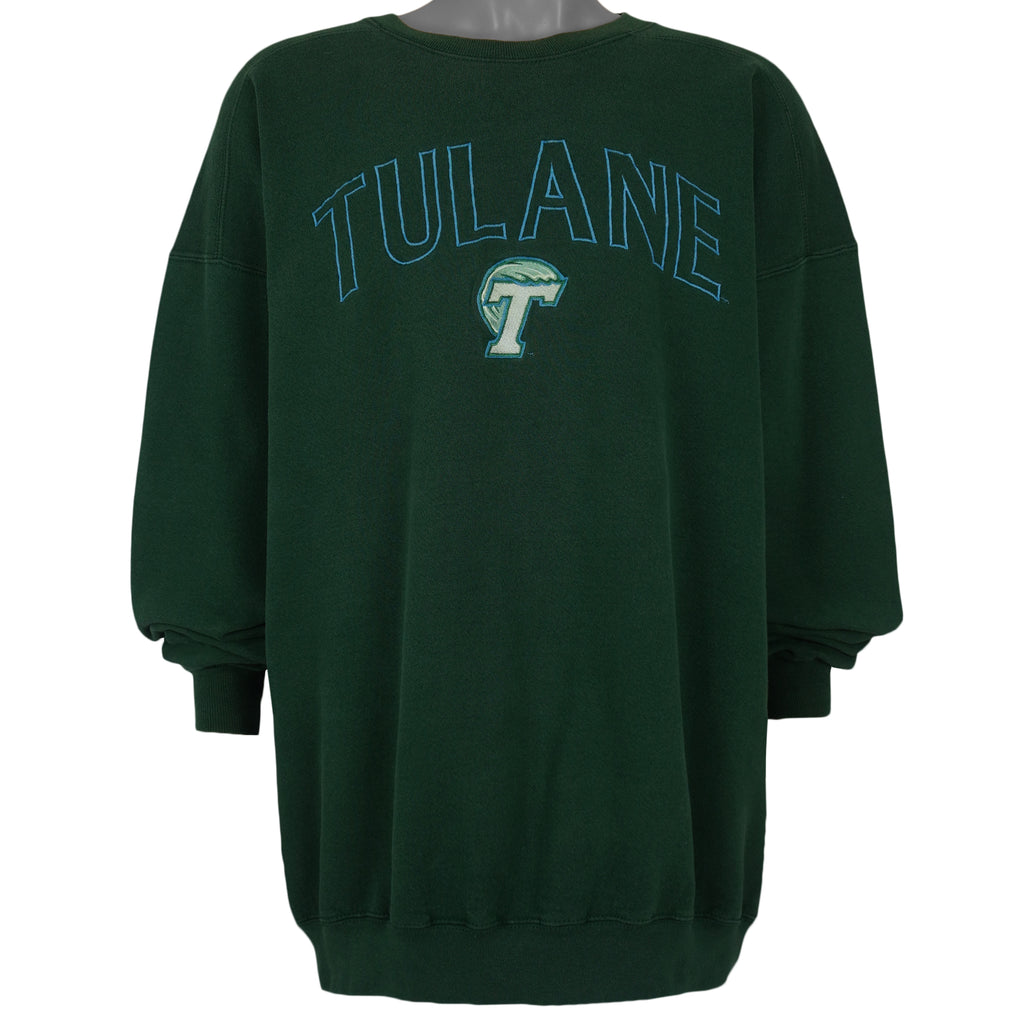 Vintage (Team Edition) - Tulane University Crew Neck Sweatshirt 1990s XX-Large Vintage Retro